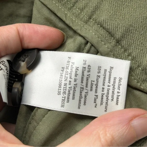 Everlane Wide-Leg Linen-Blend Pants in Lichen Green NWT Size 2 - Picture 4 of 6